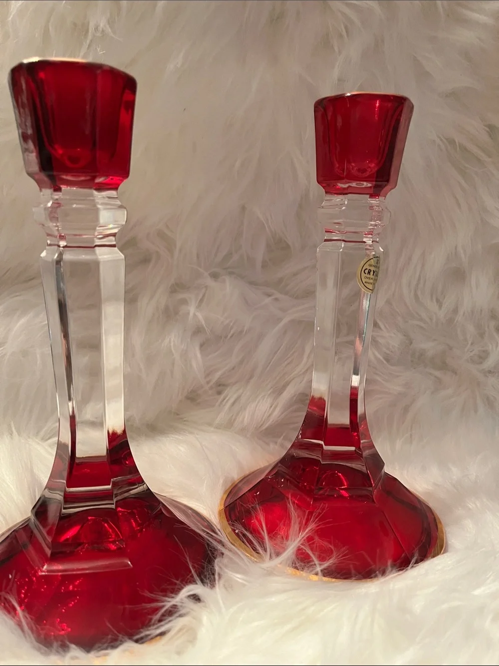 Made in Italy Genuine  Lead Crystal Candleholders – Pair